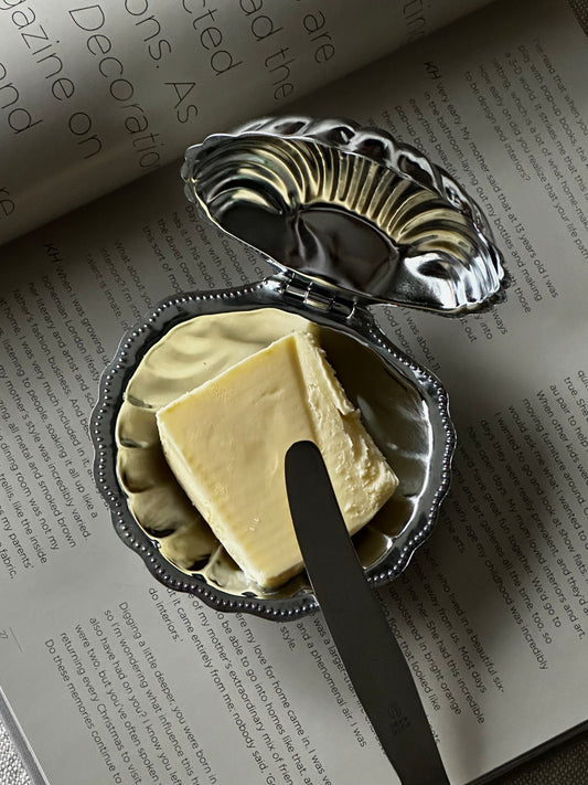 Chrome Clam Shell Butter Dish