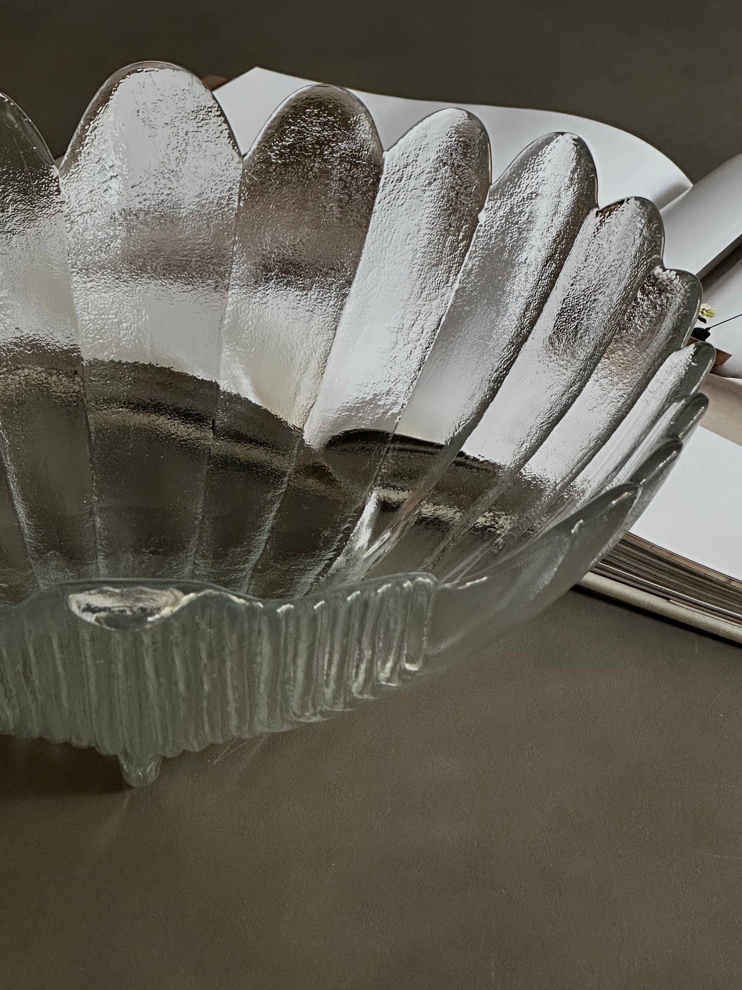 Large Glass Shell Bowl