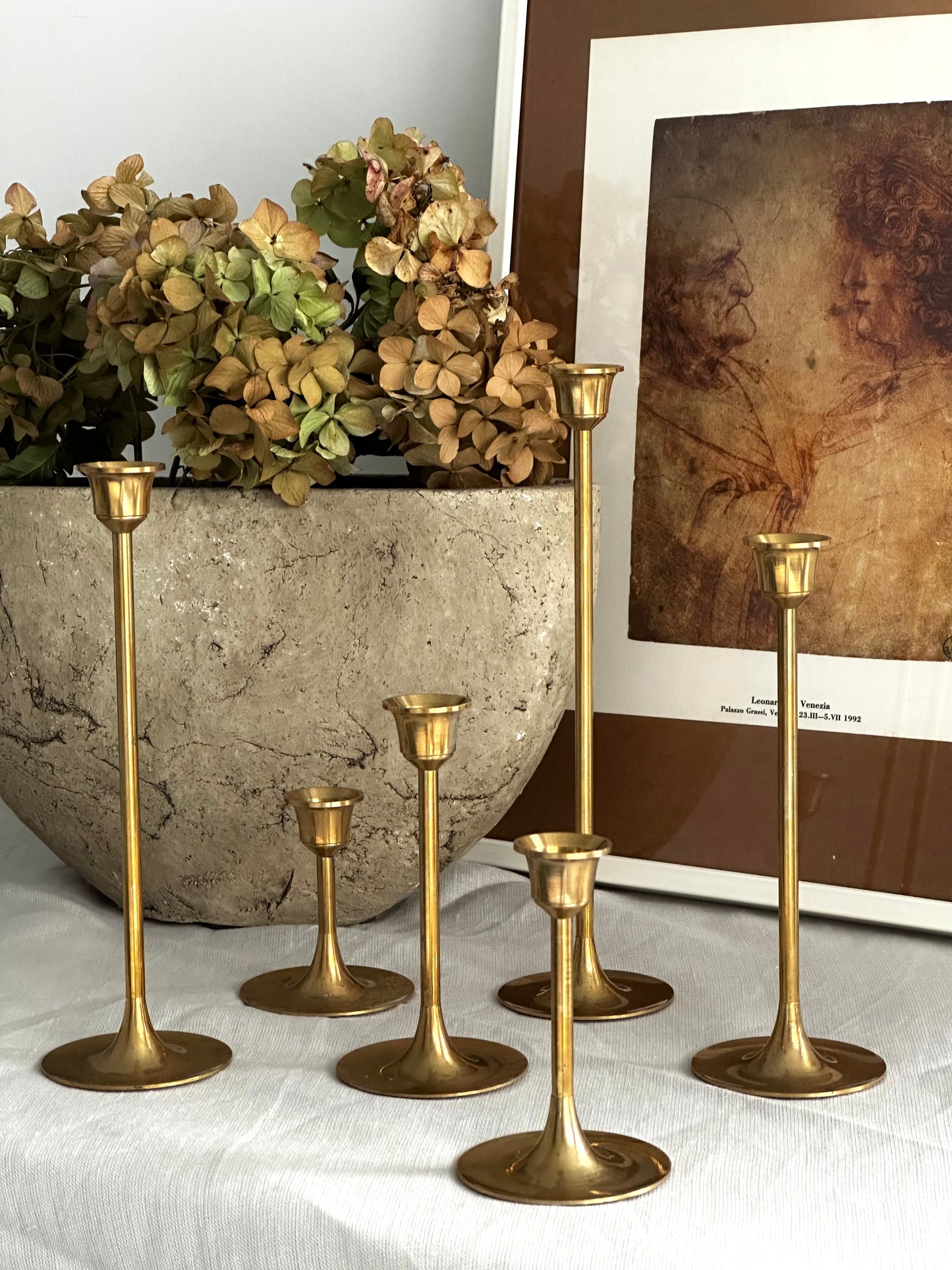 Vintage Brass Pedestal Candle Holder