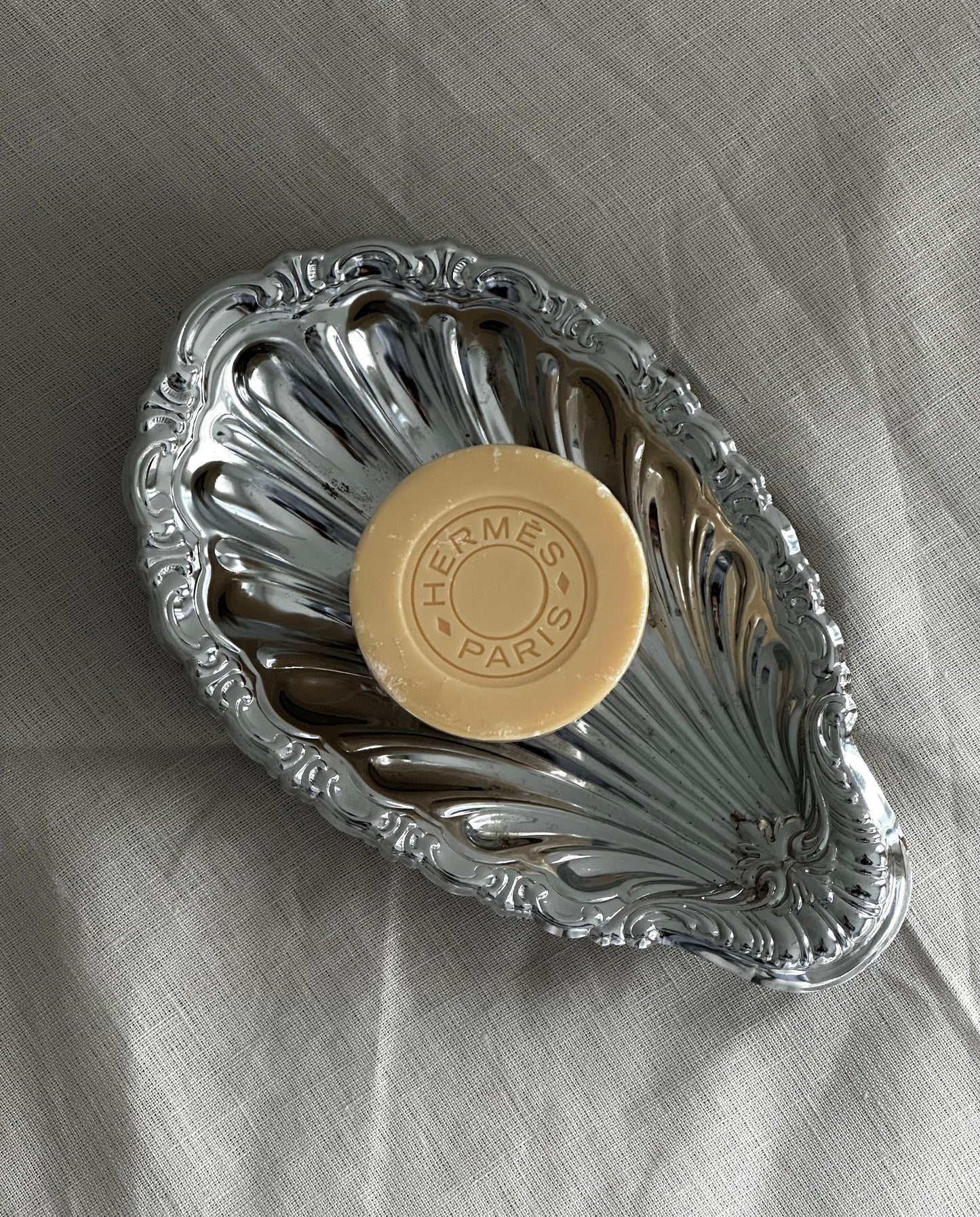 Vintage Chrome Scalloped Dish