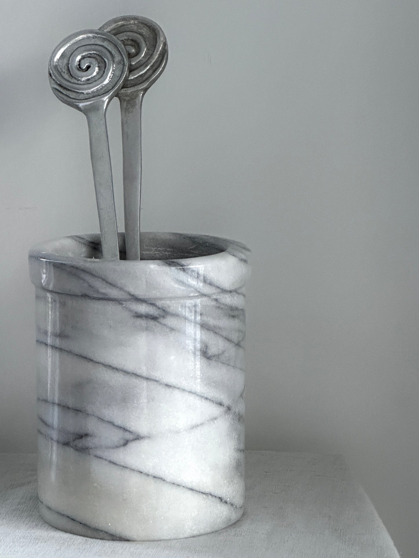 White Marble Utensil Holder