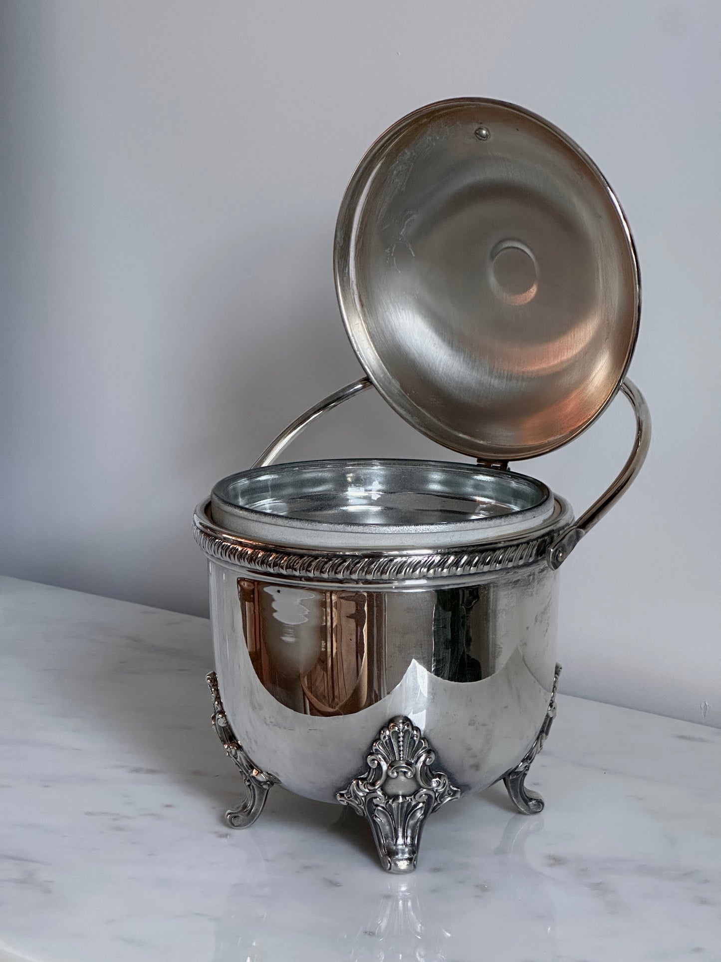 Silver Plate Footed Ice Bucket