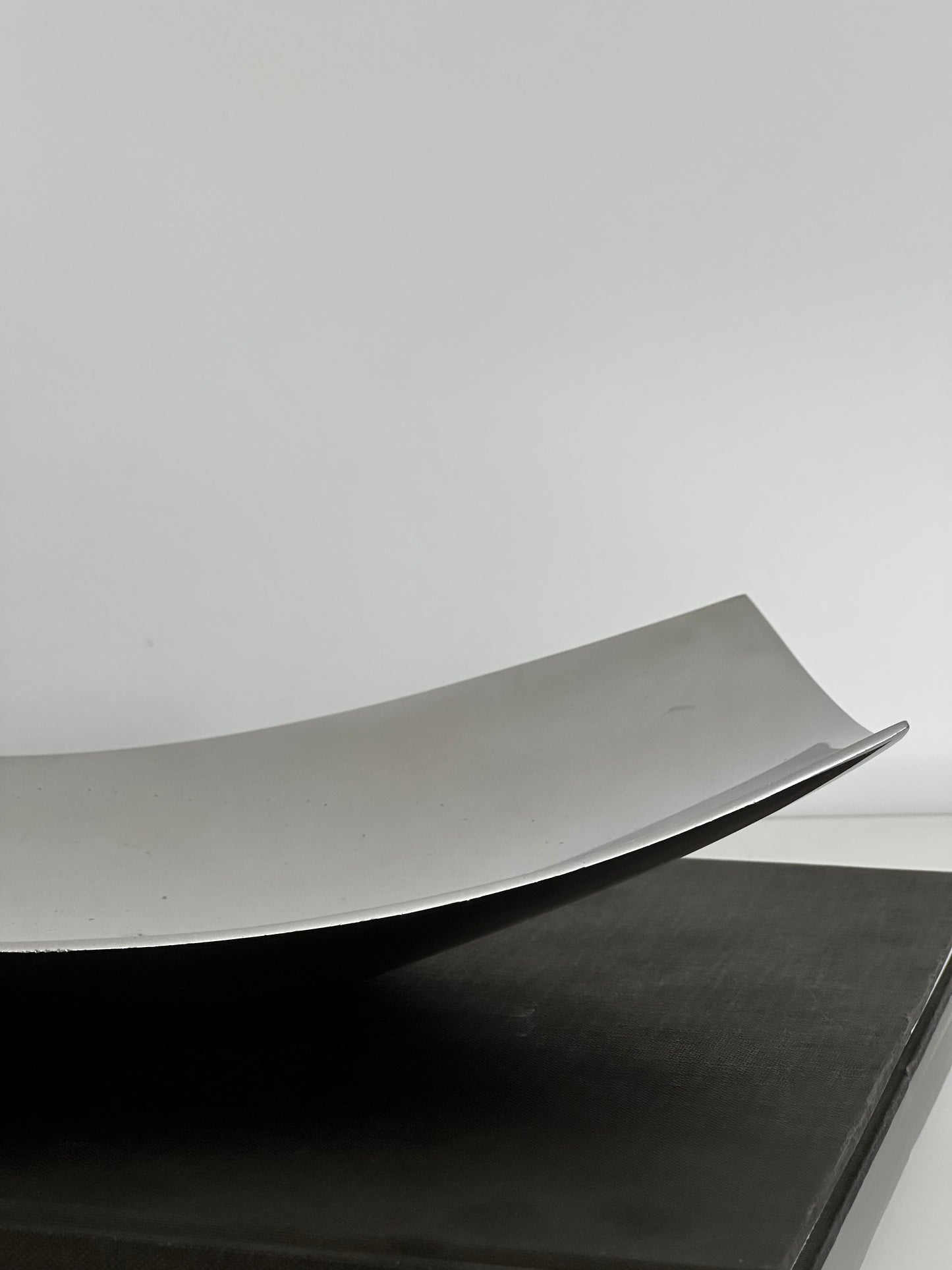 1987 Post modern Michael Lax Polished Aluminum curve plate