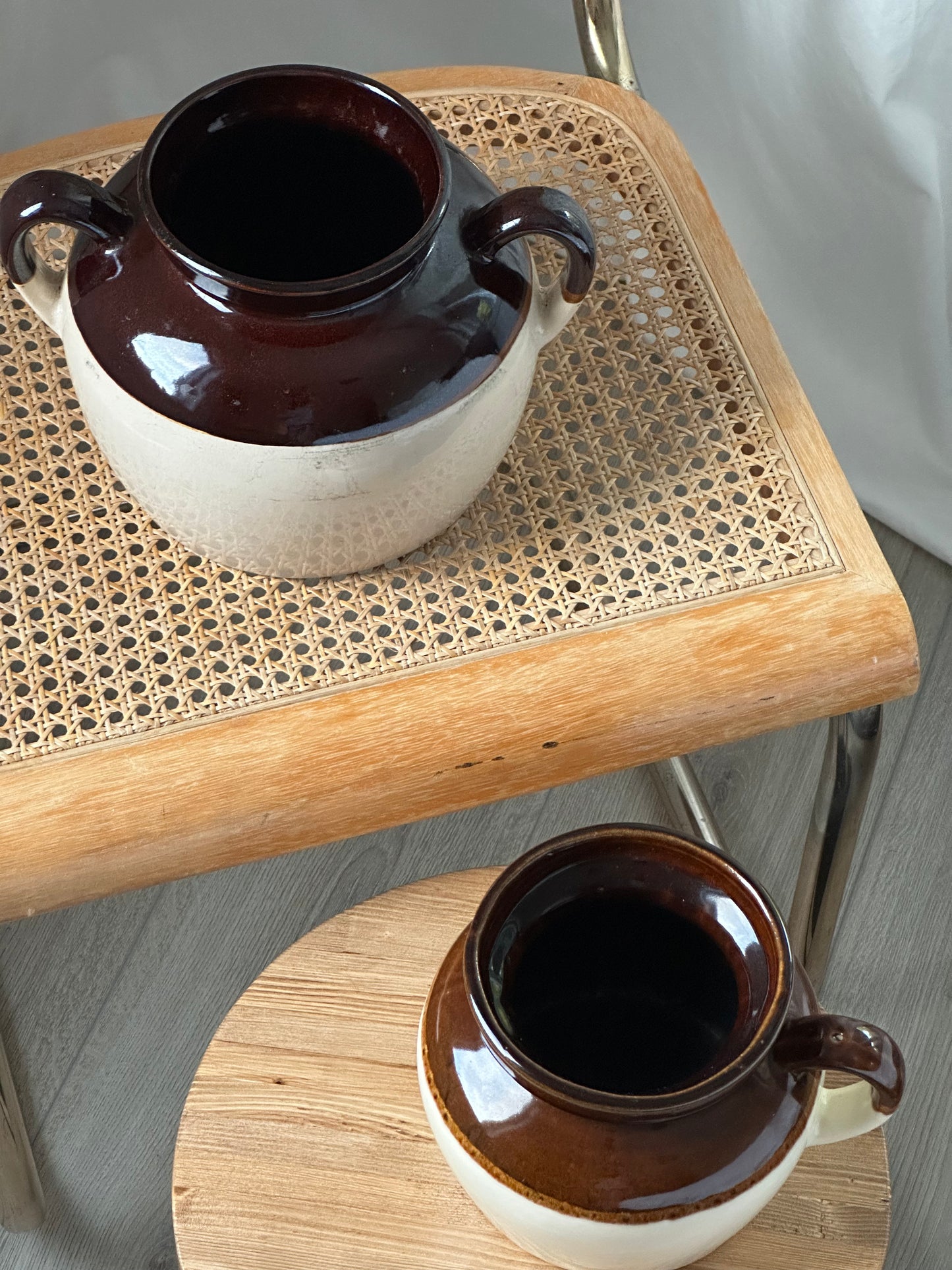 Vintage McCoy stoneware pots (set of 2)