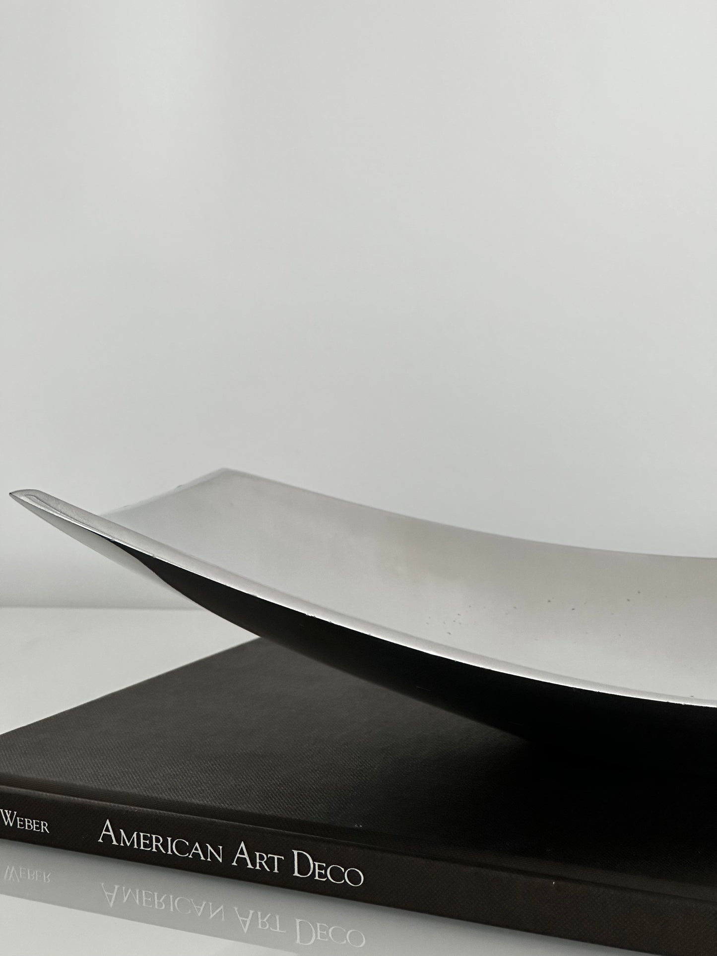 1987 Post modern Michael Lax Polished Aluminum curve plate