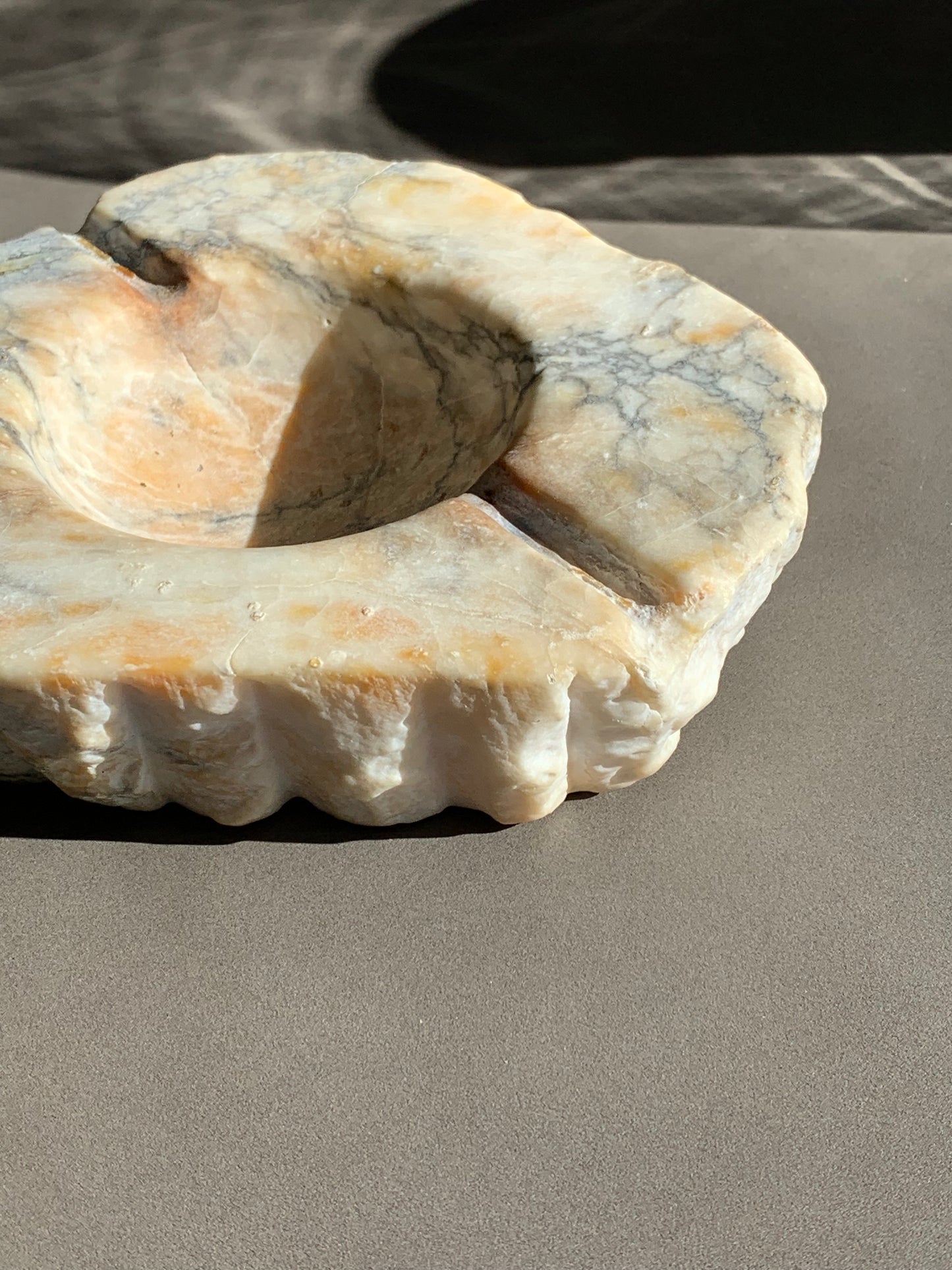 Vintage ashtray carved out of stone