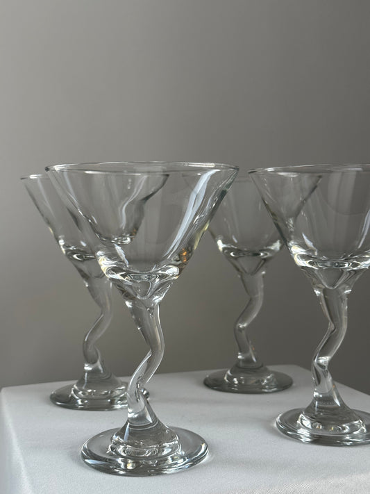 Squiggle Martini Glasses (set of 4)