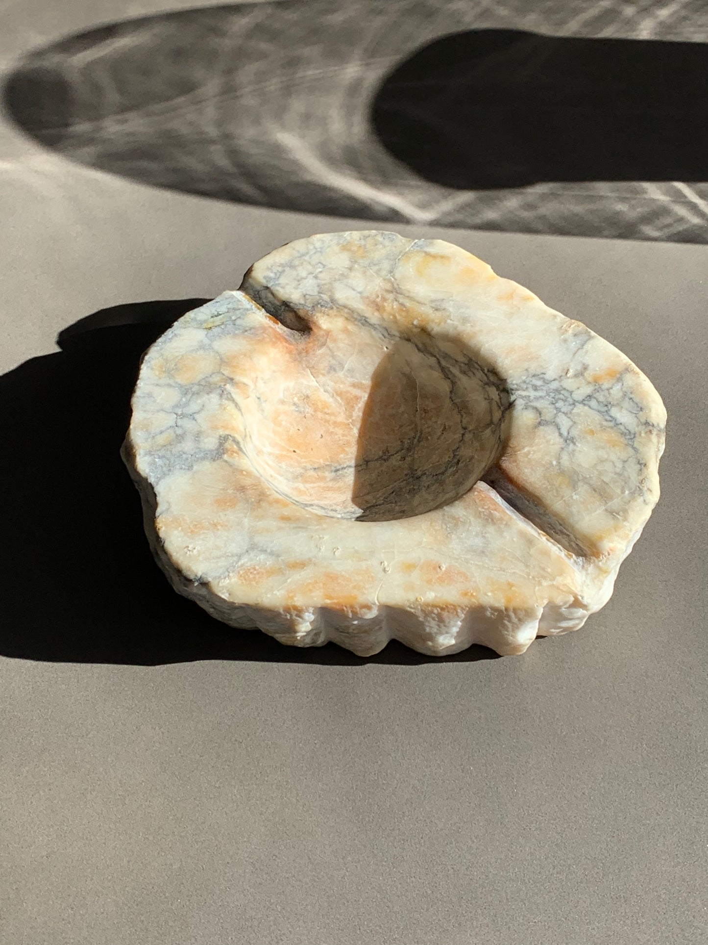 Vintage ashtray carved out of stone