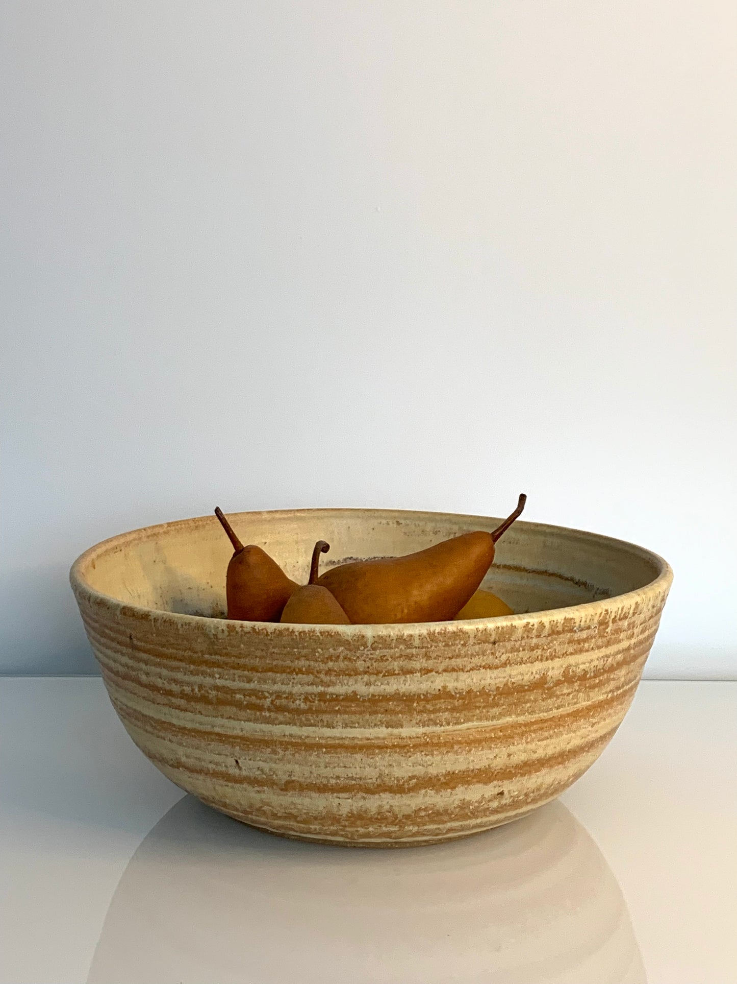 Handmade swirl pottery bowl